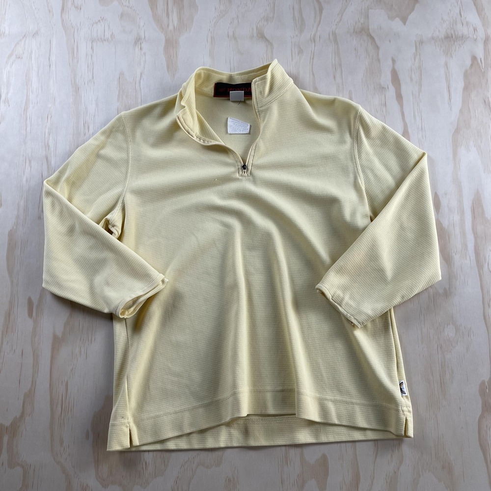 Honda Pullover Shirt Mens Large White 1/4 Zip Textured Nylon 3/4 Sleeve Moto